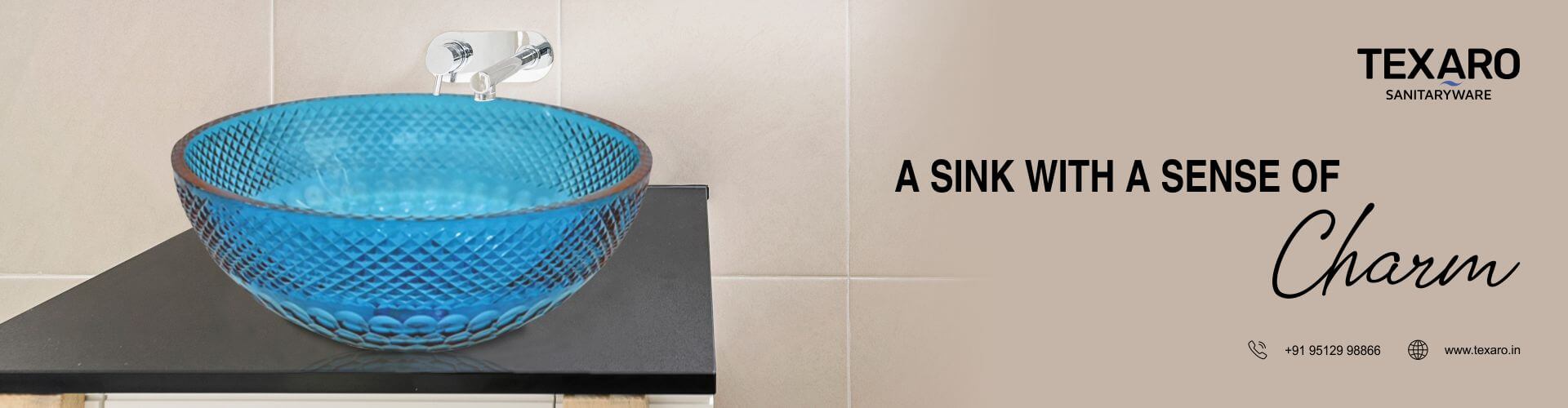 Modern Glass Wash Basin - Texaro Sanitaryware